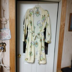 New Em & Alfie Soft Fleece Yellow Avacados With Chips And Dip Robe Women's XL